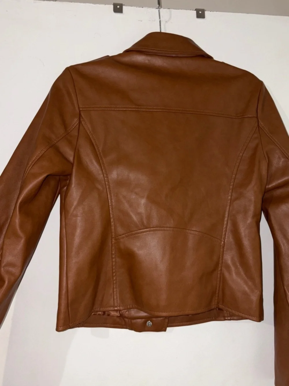 Bagatelle Faux Leather Zip Jacket - Brown - Picture 7 of 9